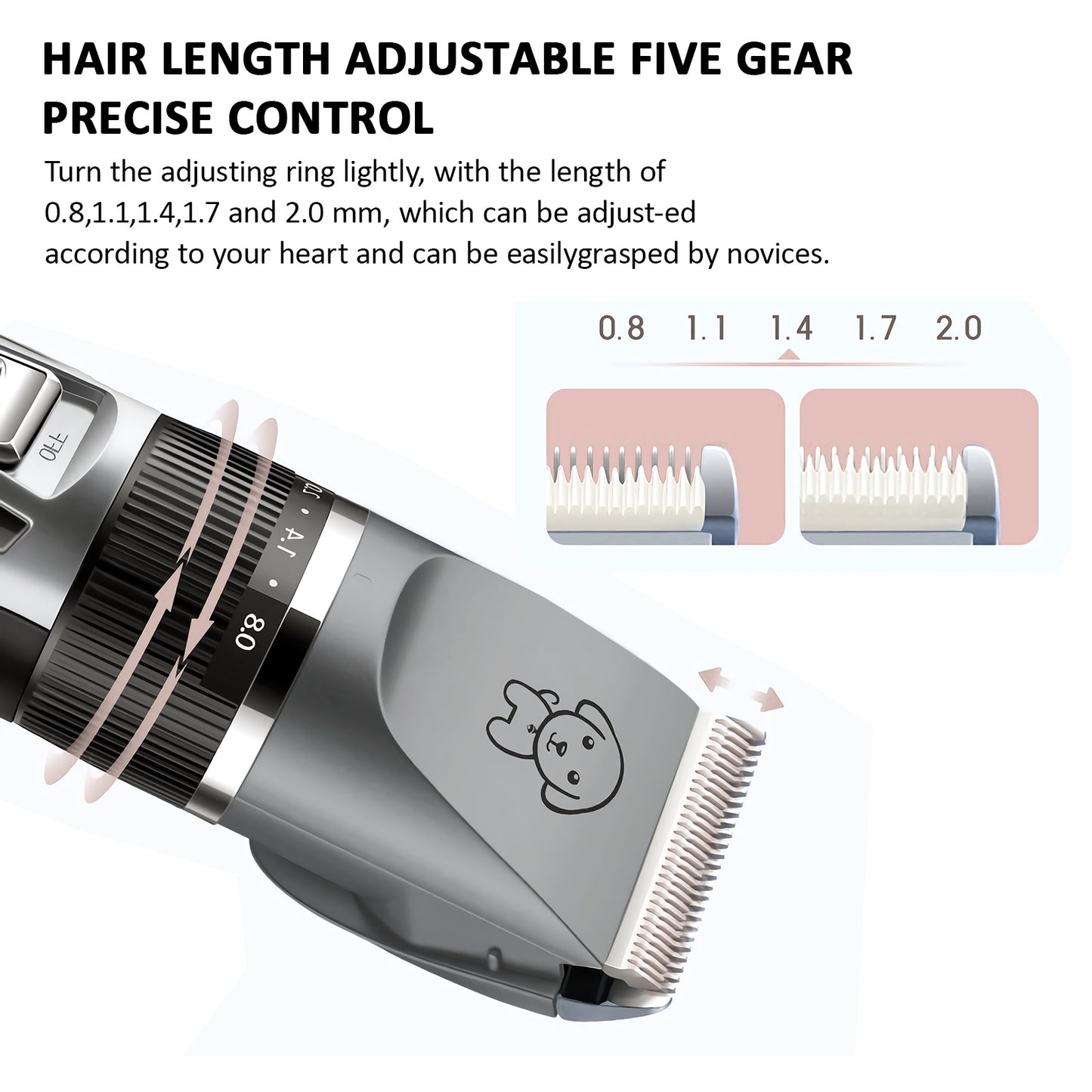Electric Dog Cat Grooming Kit Pet Hair Shaver Trimmer Cordless Scissors Clipper