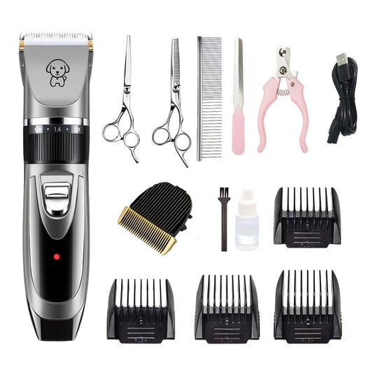 Electric Dog Cat Grooming Kit Pet Hair Shaver Trimmer Cordless Scissors Clipper